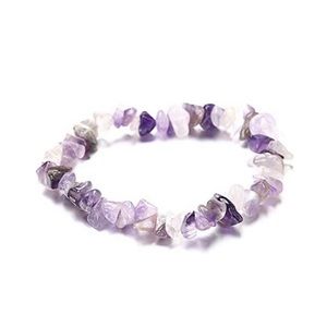 Purple Natural Gemstone Chakra Healing Stretch Bracelet